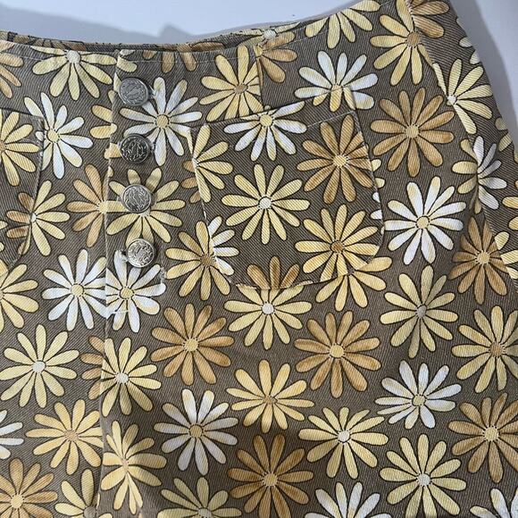 Vintage A Byer 90s Rare Cotton Button Fly High Rise Floral Shorts Sz 5 - Picture 4 of 6